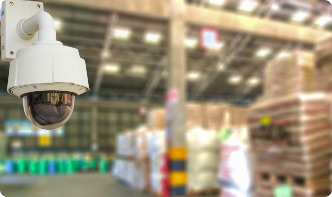 Security camera for warehouses